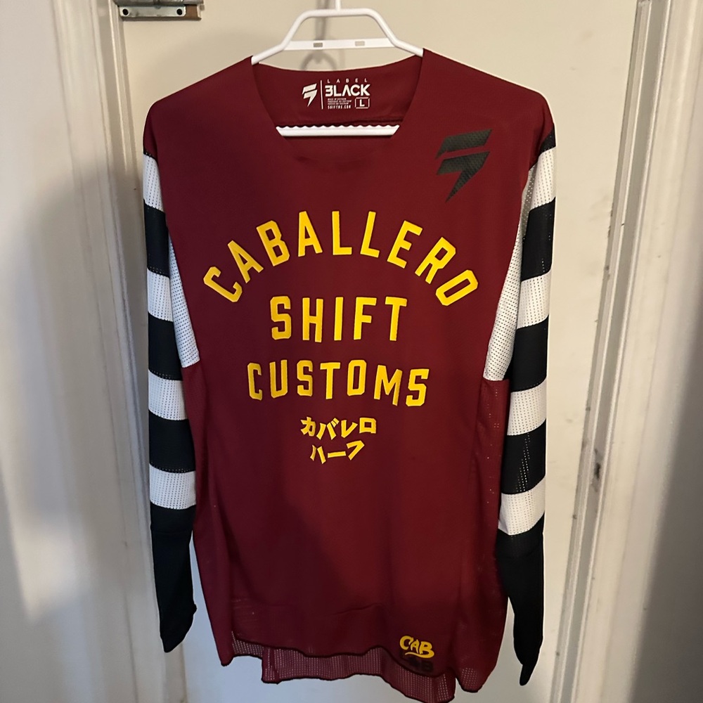 Black Caballero Shift Customs Men's Jersey - Red and Black